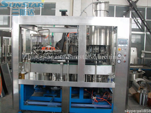 Carbonated Drink Filling Machine Monoblock In Glass Bottle